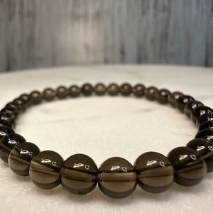 Smoky Quartz 6mm beaded bracelet